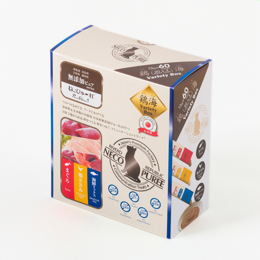 PureValue5 cat variety box: tuna, chicken fillet and seafood mix